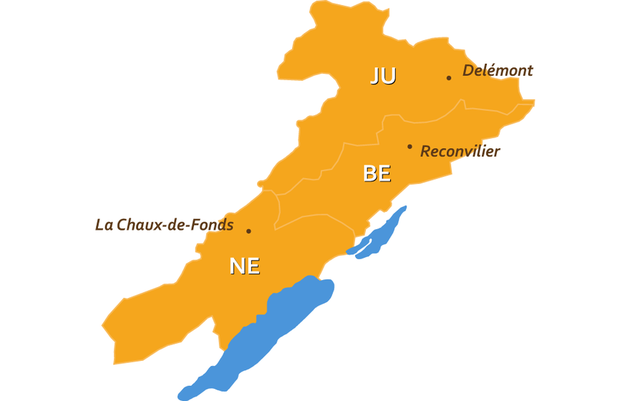  Localisation des trois antennes de l’EMSP BEJUNE.